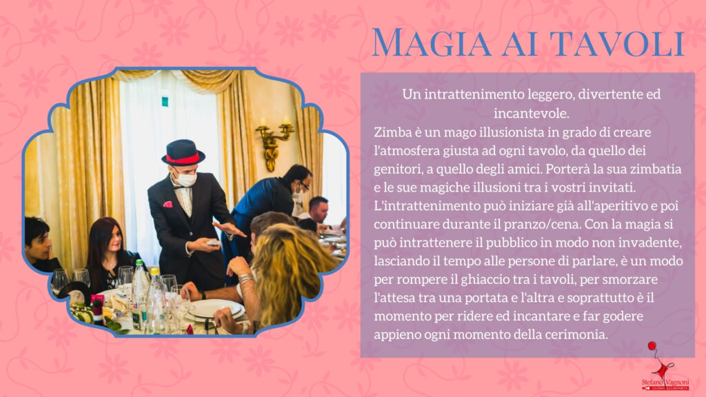 Magia ai tavoli per eventi e cerimonie